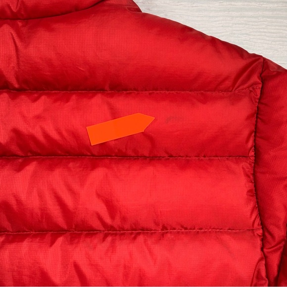 Patagonia Boys Down Sweater Jacket Red Blue Youth M 10 Puffer Winter Coat - Picture 13 of 16